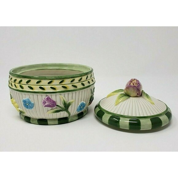 Fitz & Floyd Dish With Lid Floral Multicolor 4.75 in - Picture 7 of 9